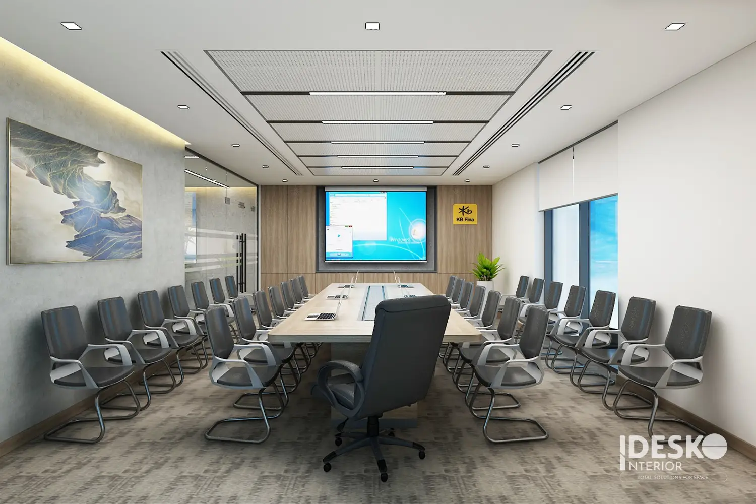 Thiết kế phòng họp văn phòng KB Fina do Idesko thực hiện