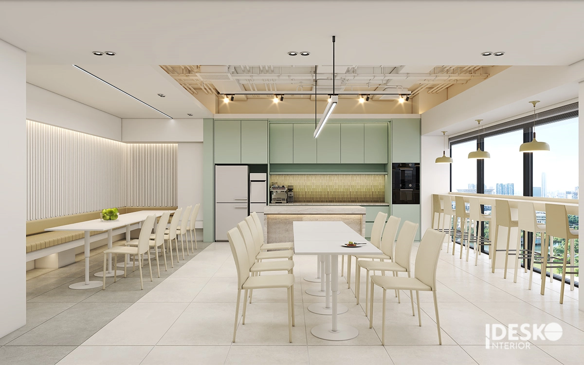 Phòng giám đốc hiện đại với nội thất thanh lịch, gam màu trung tính và bố cục tinh gọn, sang trọng