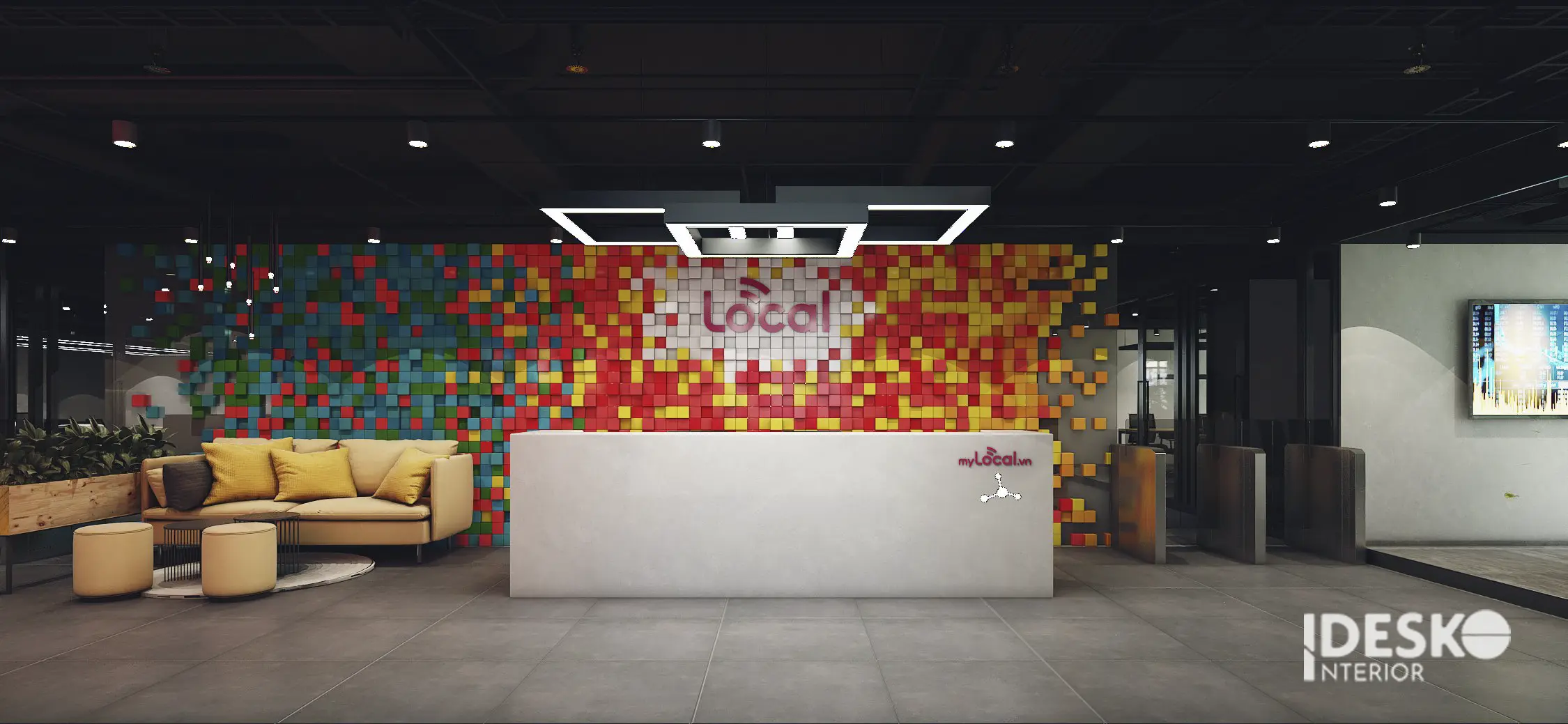 Thiết kế quầy lễ tân giúp tạo cảm giác tin tưởng và thể hiện sự chuyên nghiệp