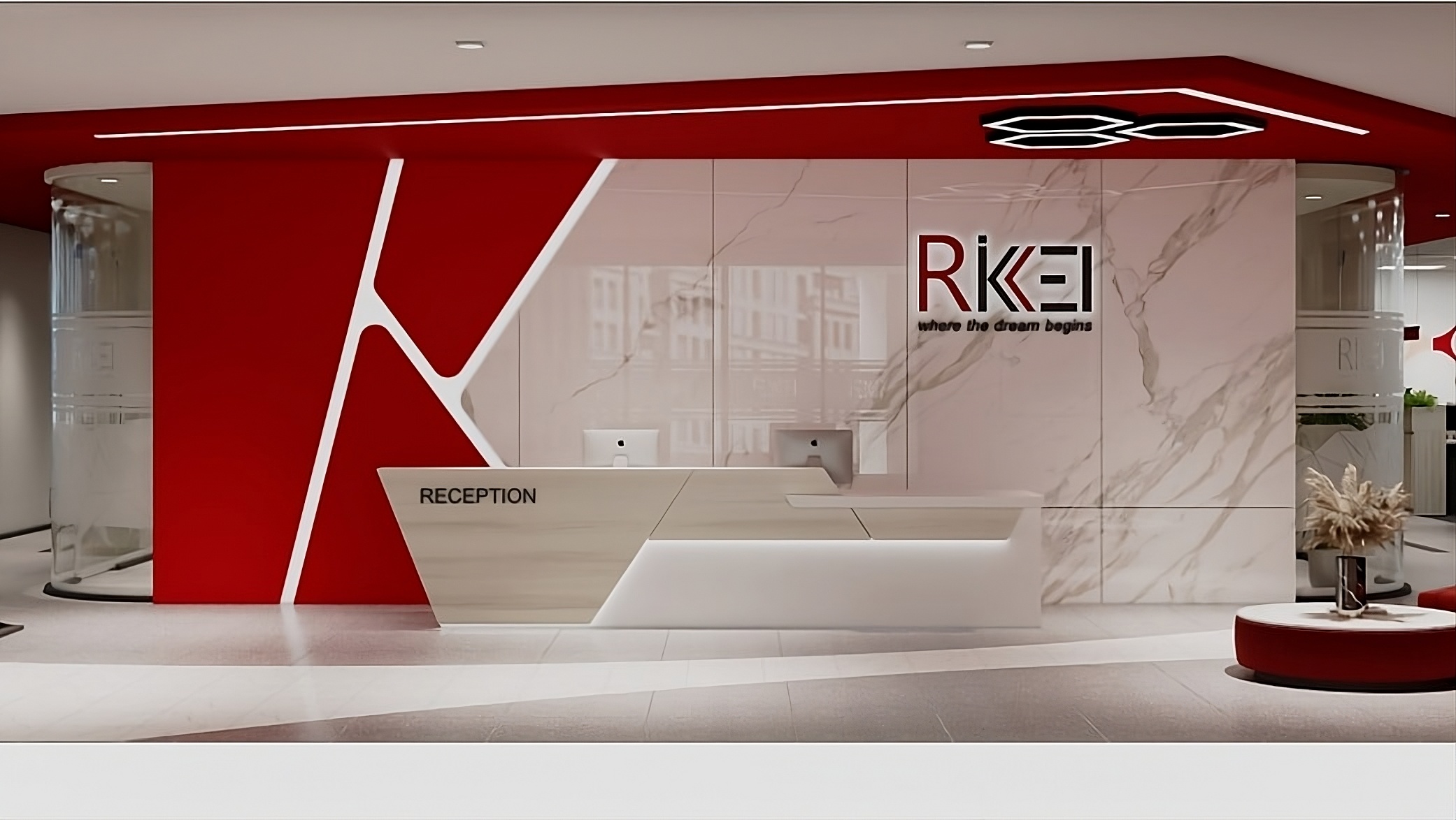 Khu lễ tân văn phòng Rikkei