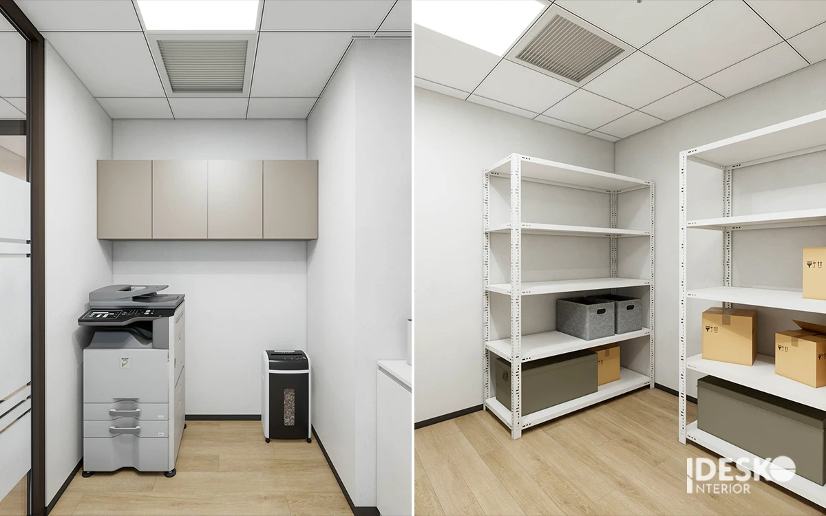 Thiết kế phòng in và kho lưu trữ trong văn phòng 300m2