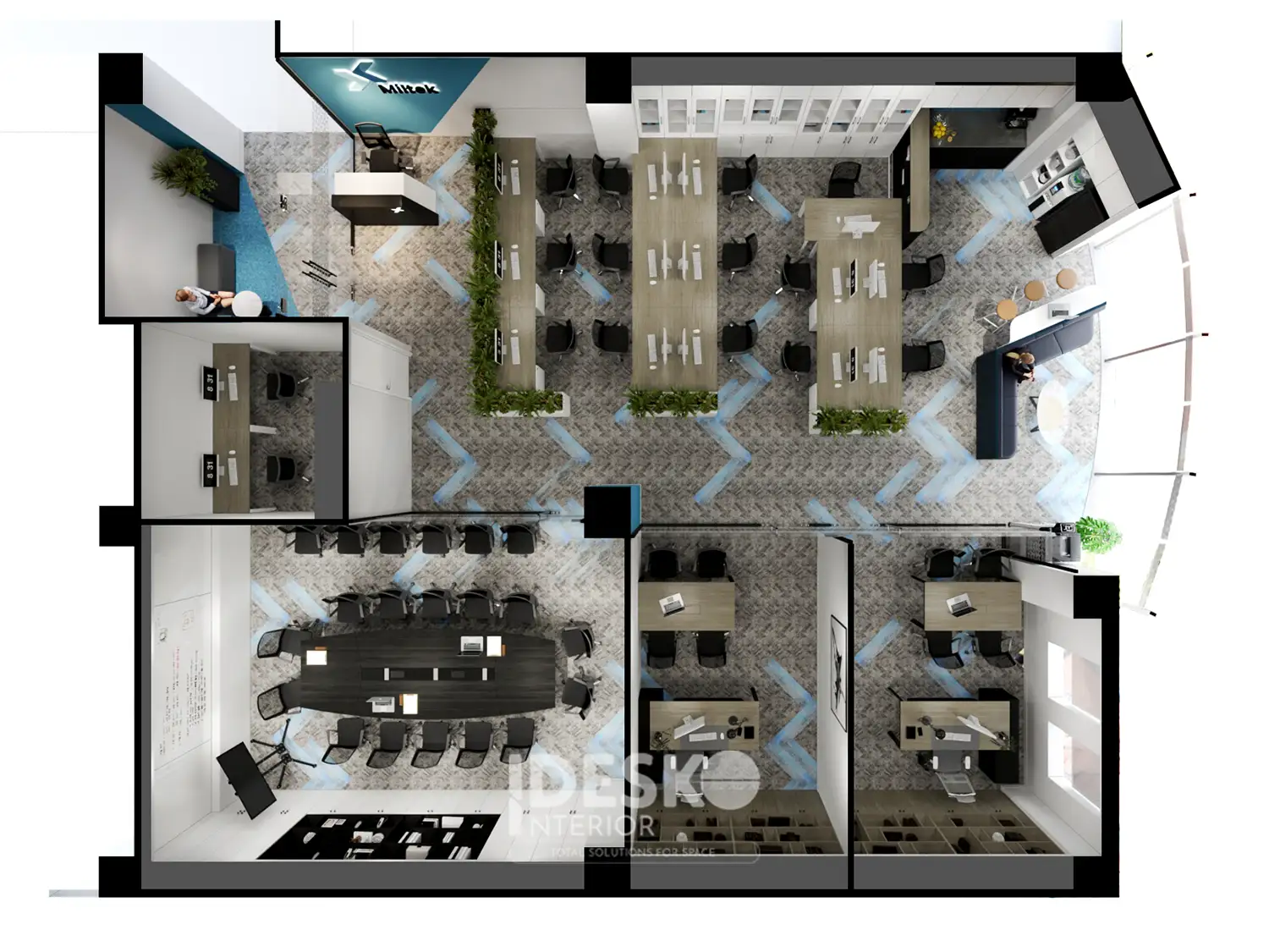 Layout 3D văn phòng Miltek