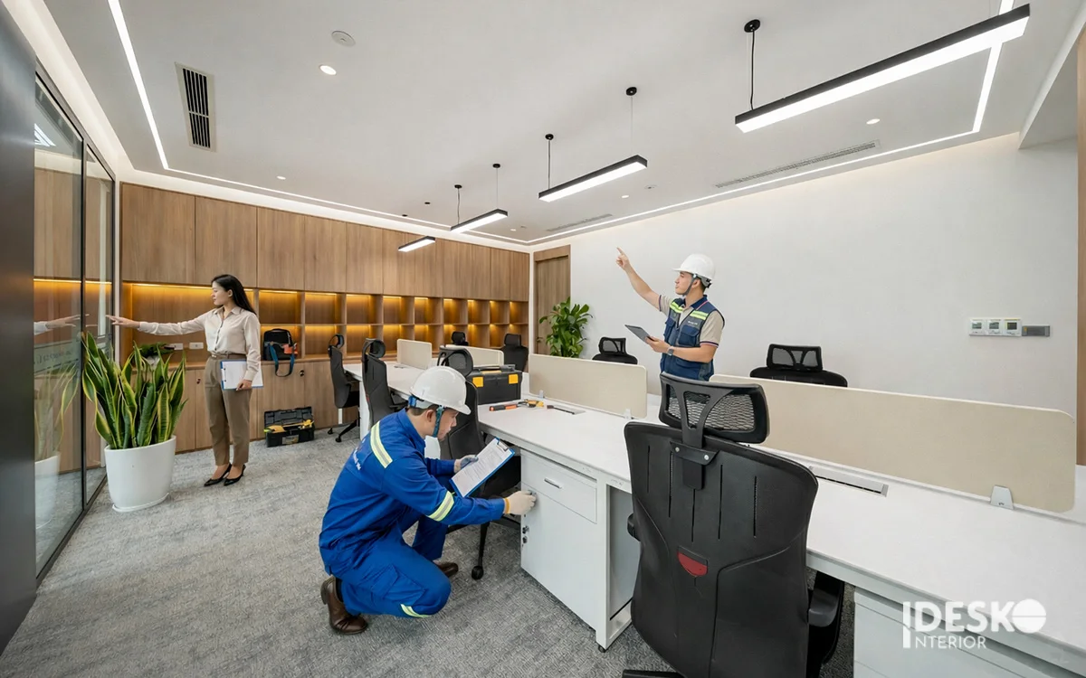 Kiểm tra nội thất và thiết bị trong văn phòng