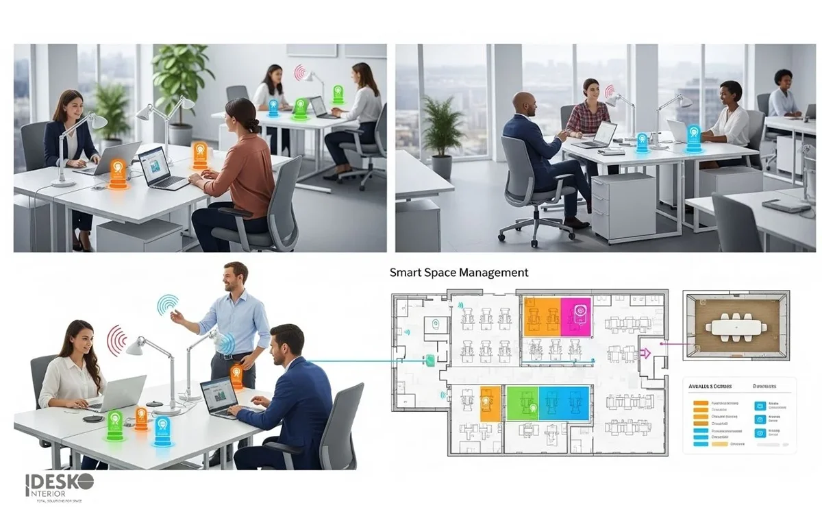 Hệ thống cảm biến thông minh trong văn phòng smart office cho biết trạng thái phòng trống/bận