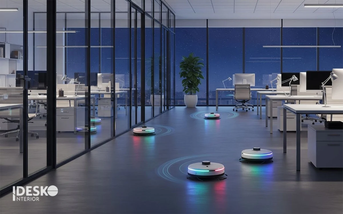 Robot vệ sinh tự động trong văn phòng thông minh