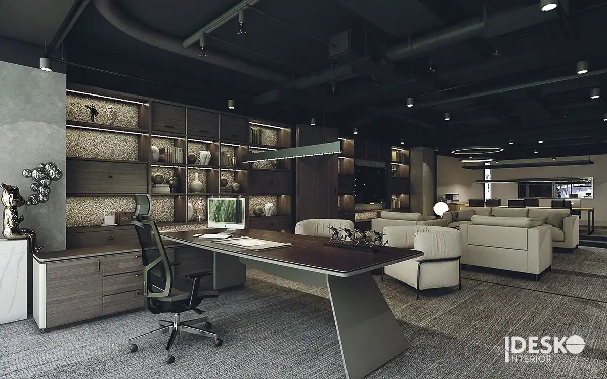 Thiết kế phòng giám đốc phong cách industrial