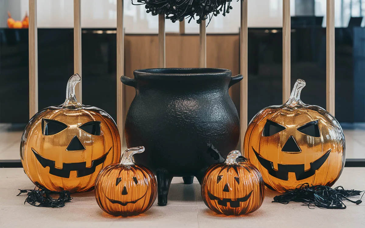 Trang trí halloween với bí ngô thủy tinh