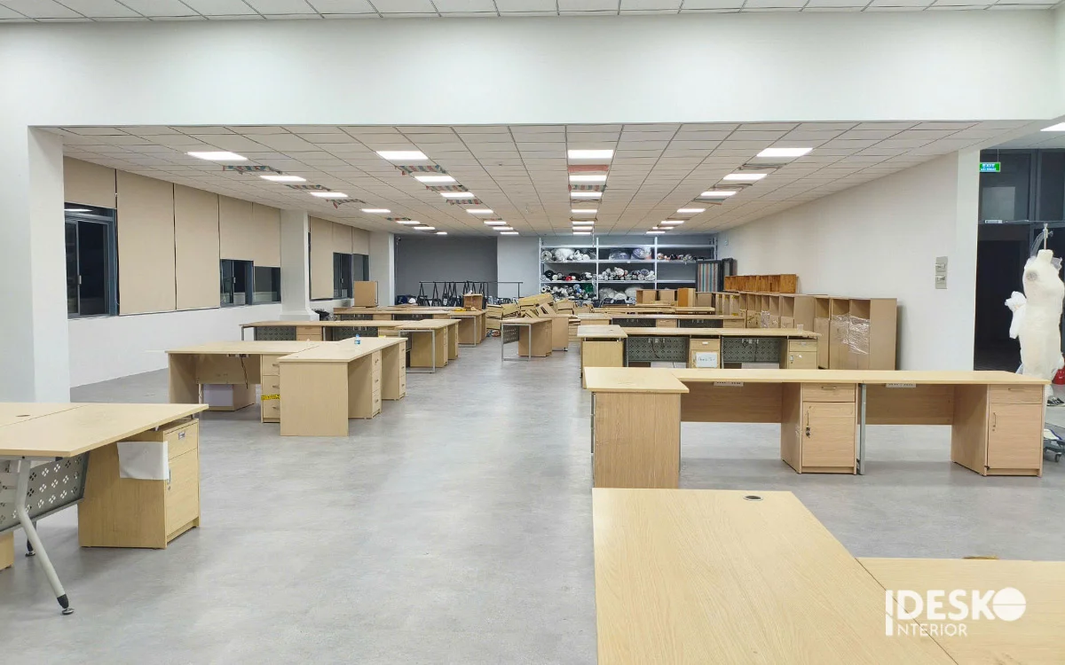 Chi tiết các vật liệu, thiết bị và đồ nội thất được lắp đặt trong văn phòng