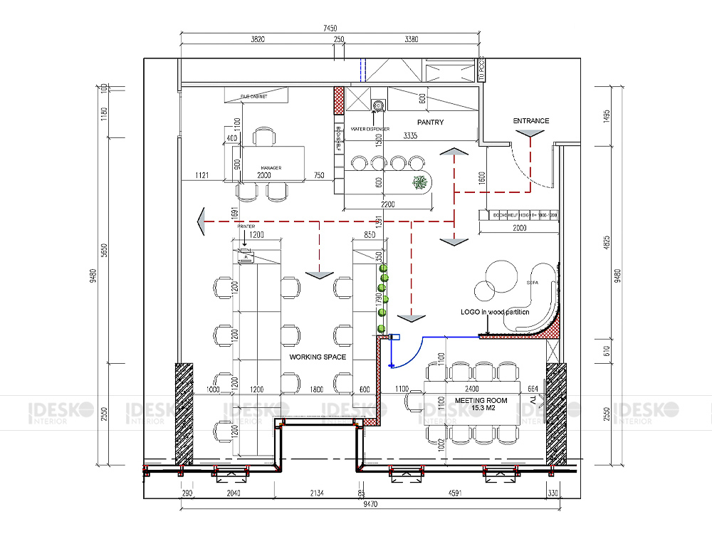 Layout văn phòng Akira 2D