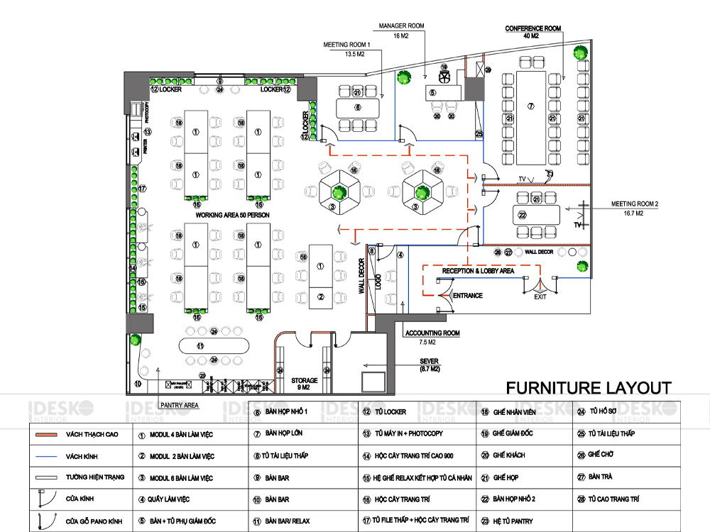 Layout văn phòng DHL 2D