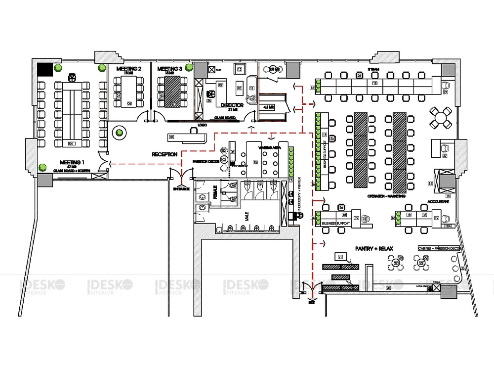 Layout 2D văn phòng KB FINA