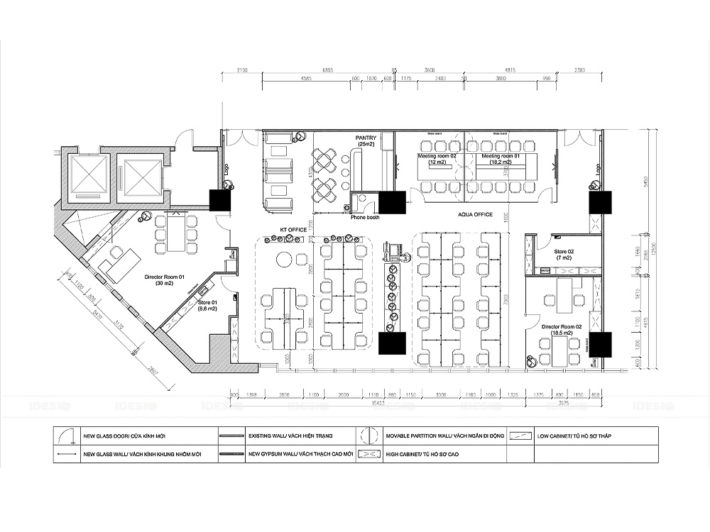 Layout 2D văn phòng KT DX & AQUA RETAIL