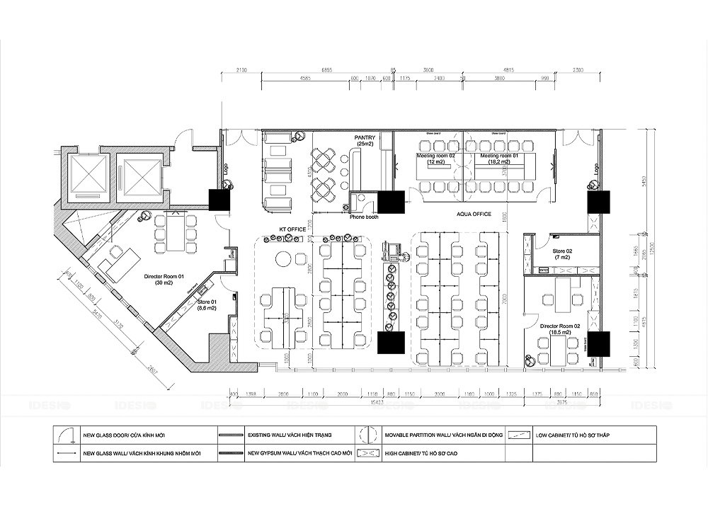 Layout văn phòng KT DX 2D