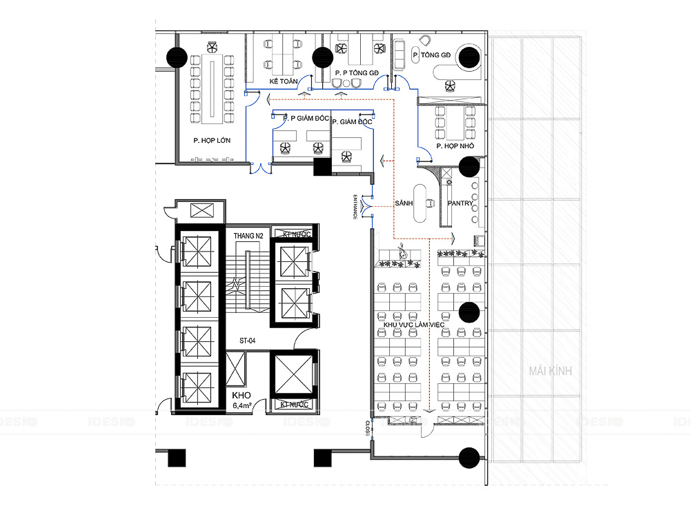 Layout văn phòng Sany 2D