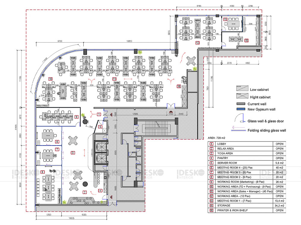 Layout văn phòng Yic One 2D