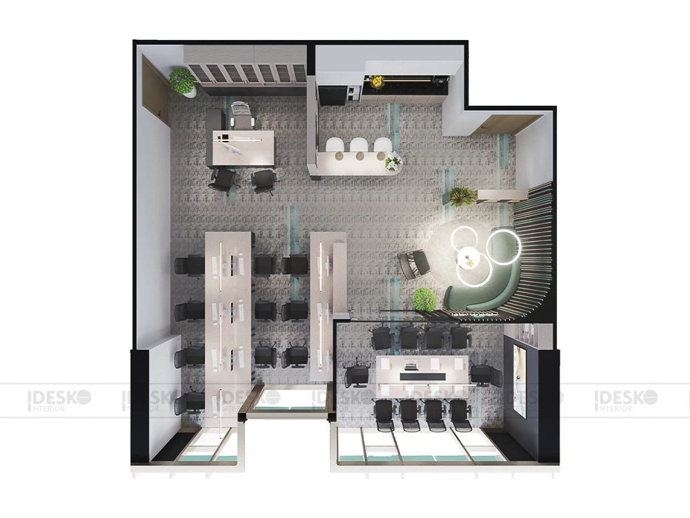 Layout 3D văn phòng AKIRA SOLUTIONS