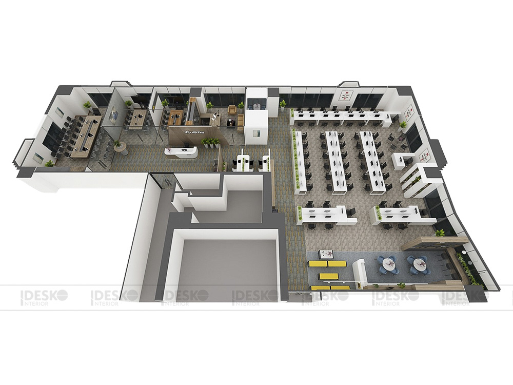 Layout văn phòng KB Fina 3D