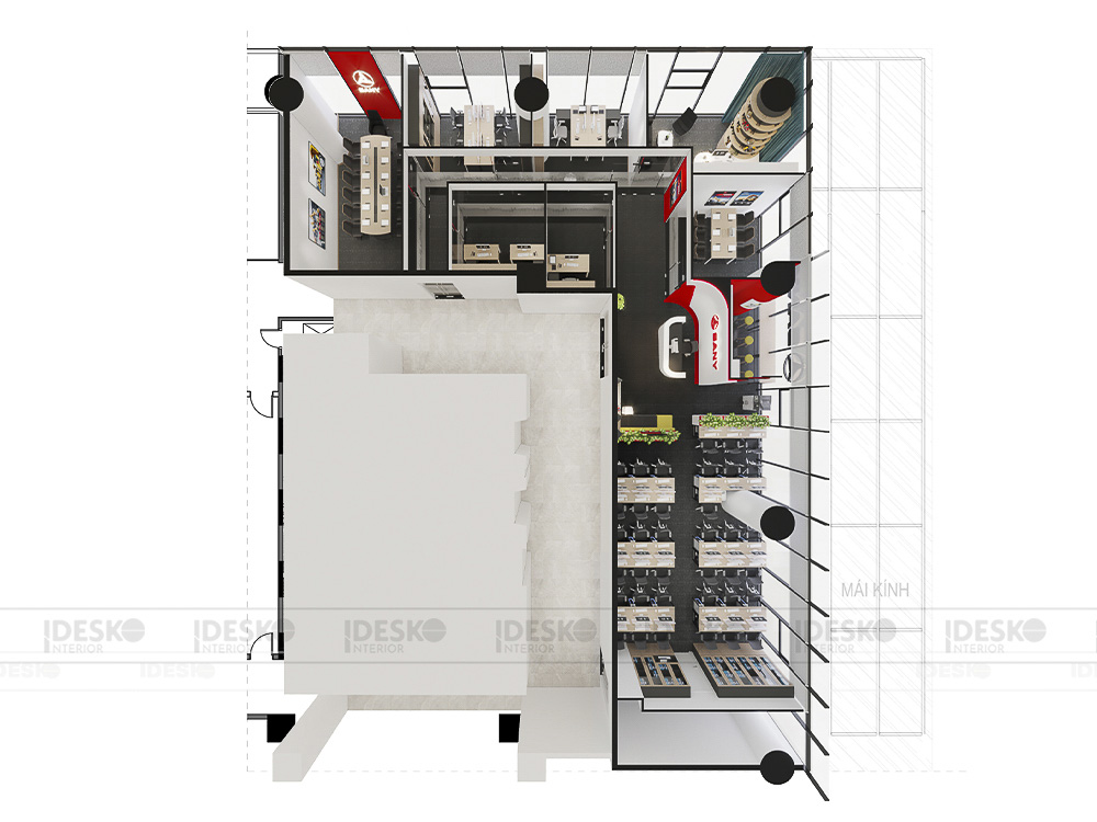 Layout văn phòng Sany 3D