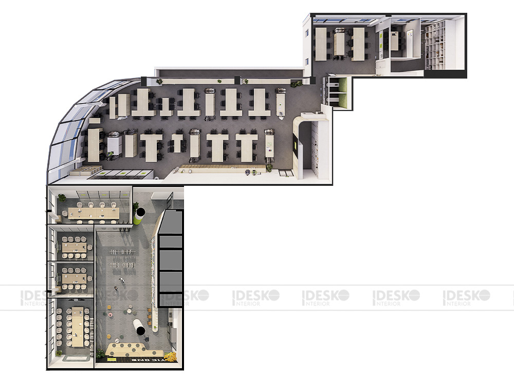Layout văn phòng Yic One 3D
