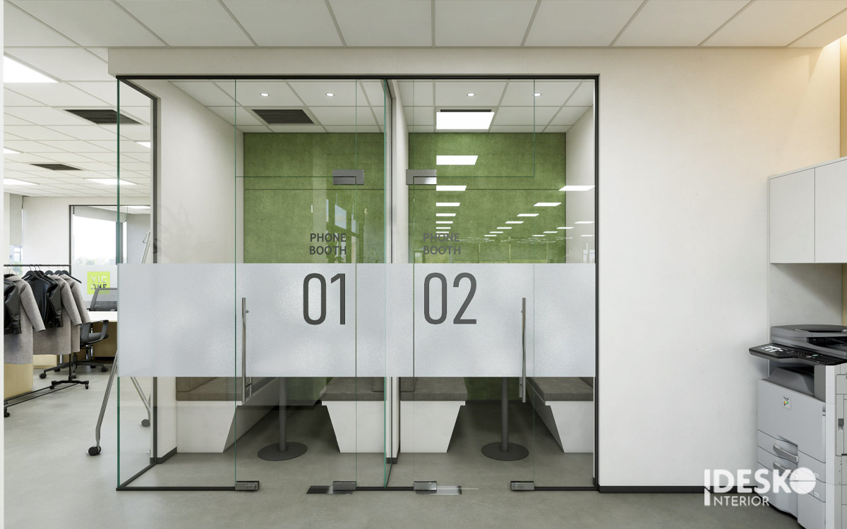 Thiết kế văn phòng YIC ONE trang bị khu vực phone booth riêng tư