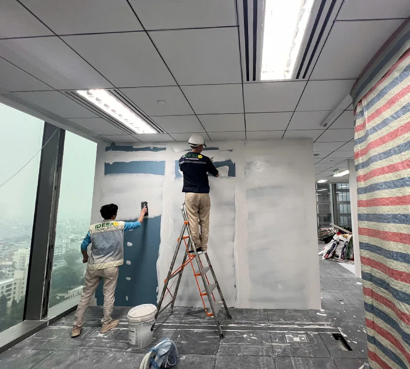 Thi công Fit Out_Trang thi công văn phòng