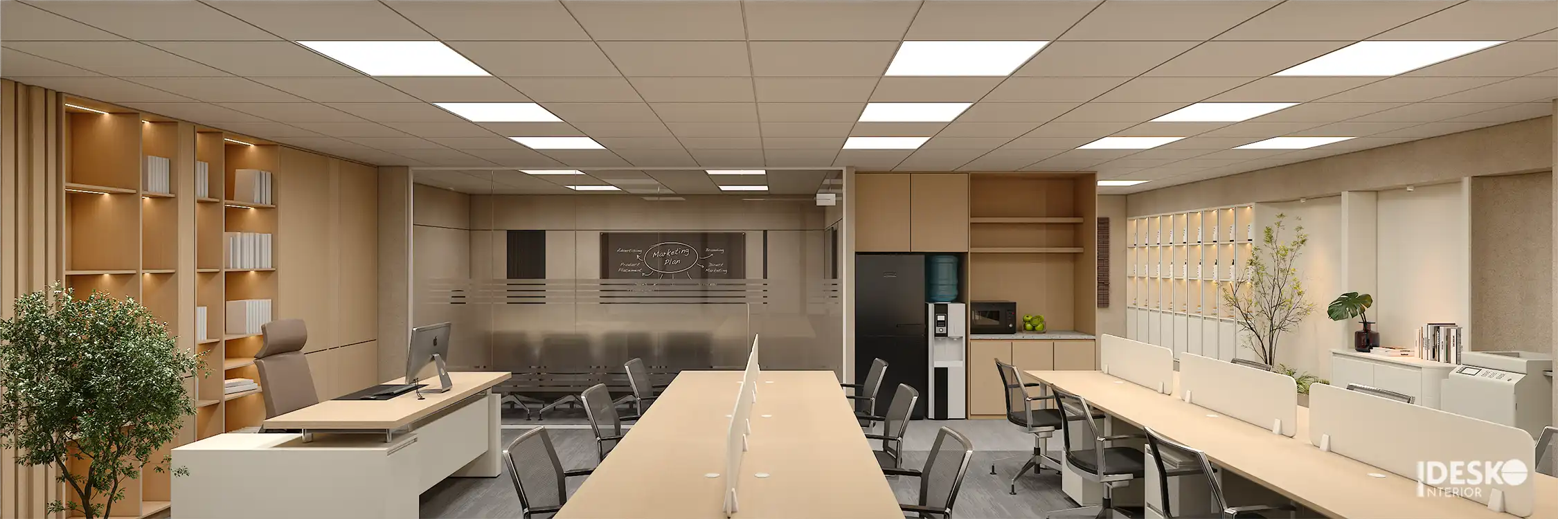 Dự án văn phòng tối giản Lubylab do Idesko thiết kế và thi công