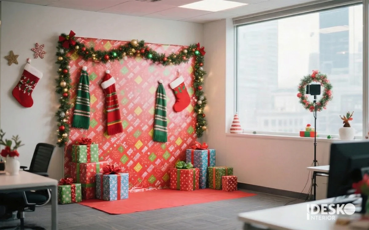 Thiết kế góc check in chủ đề Giáng sinh trong văn phòng