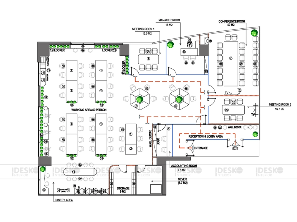 Mẫu bản vẽ bố trí mặt bằng văn phòng