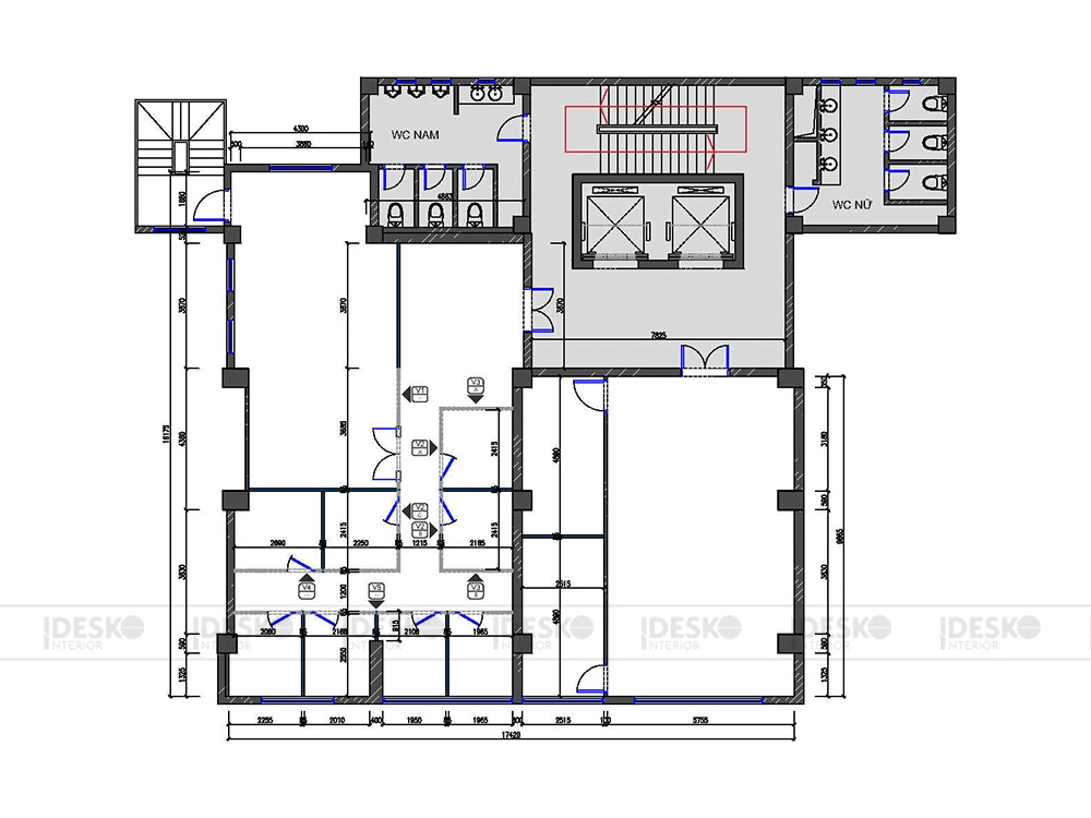 Mẫu bản vẽ mặt bằng vách cải tạo