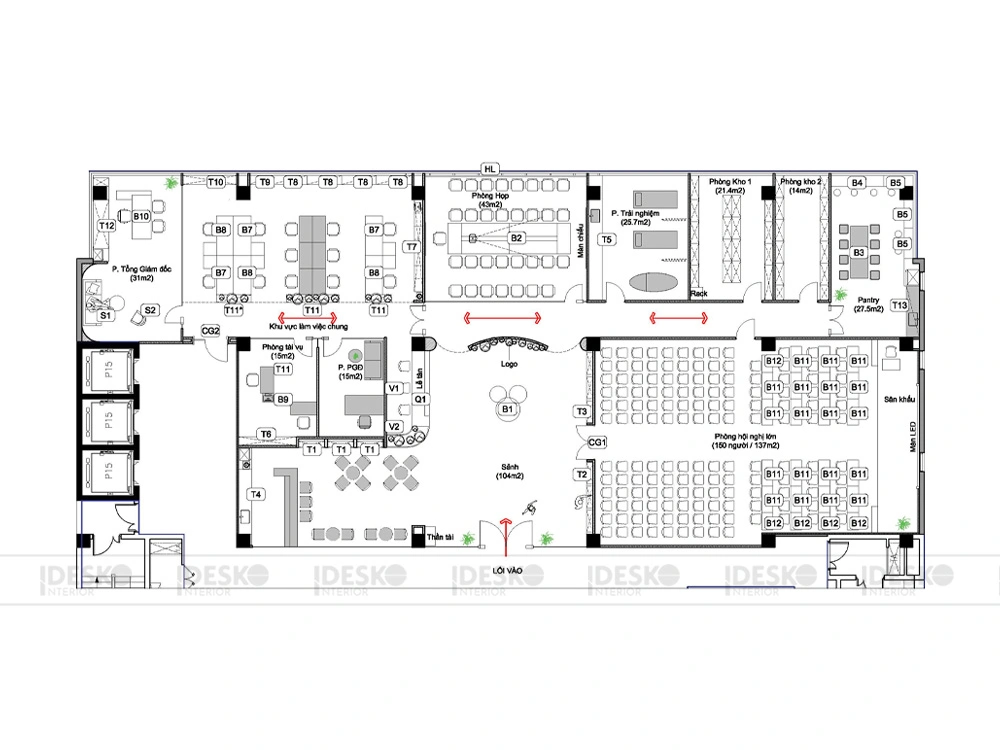 Bản vẽ văn phòng 500m2 đến 1000m2 1