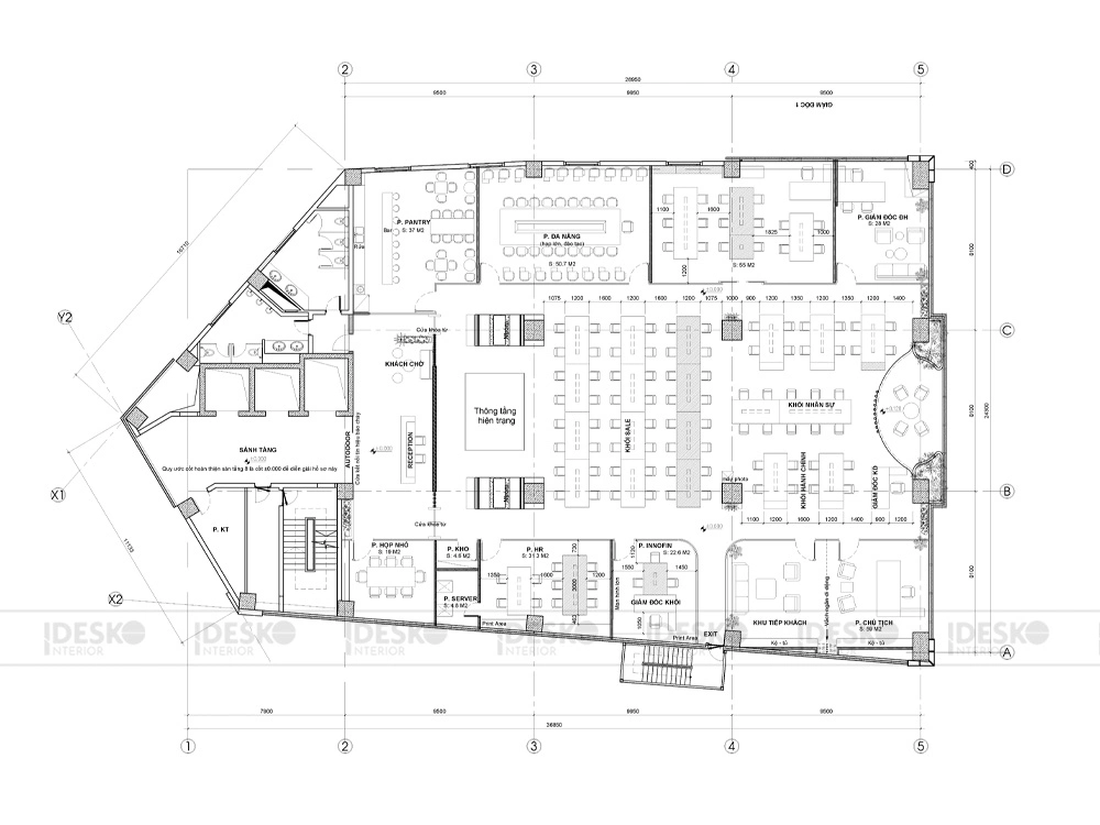 Bản vẽ văn phòng 500m2 đến 1000m2 2