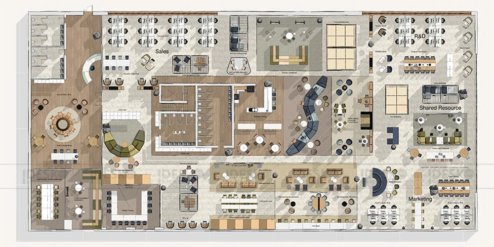 Bản vẽ văn phòng diện tích lớn 3