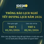 Thông báo lịch nghỉ Tết dương lịch năm 2026 1