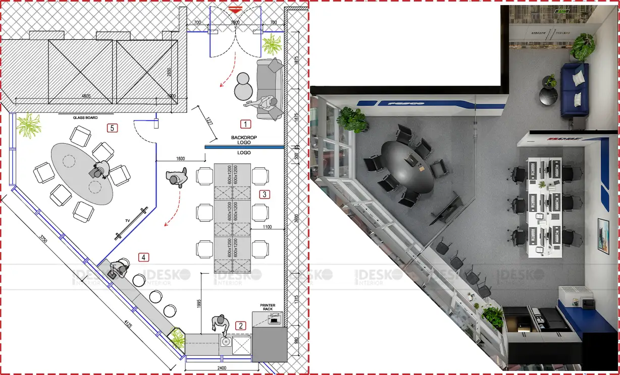 Bản vẽ mặt bằng dự án văn phòng DBF