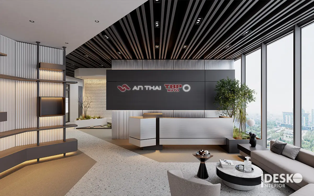 Mẫu thiết kế trần baffle trong văn phòng