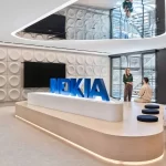Sảnh văn phòng Nokia với thiết kế mở tích hợp không gian chờ