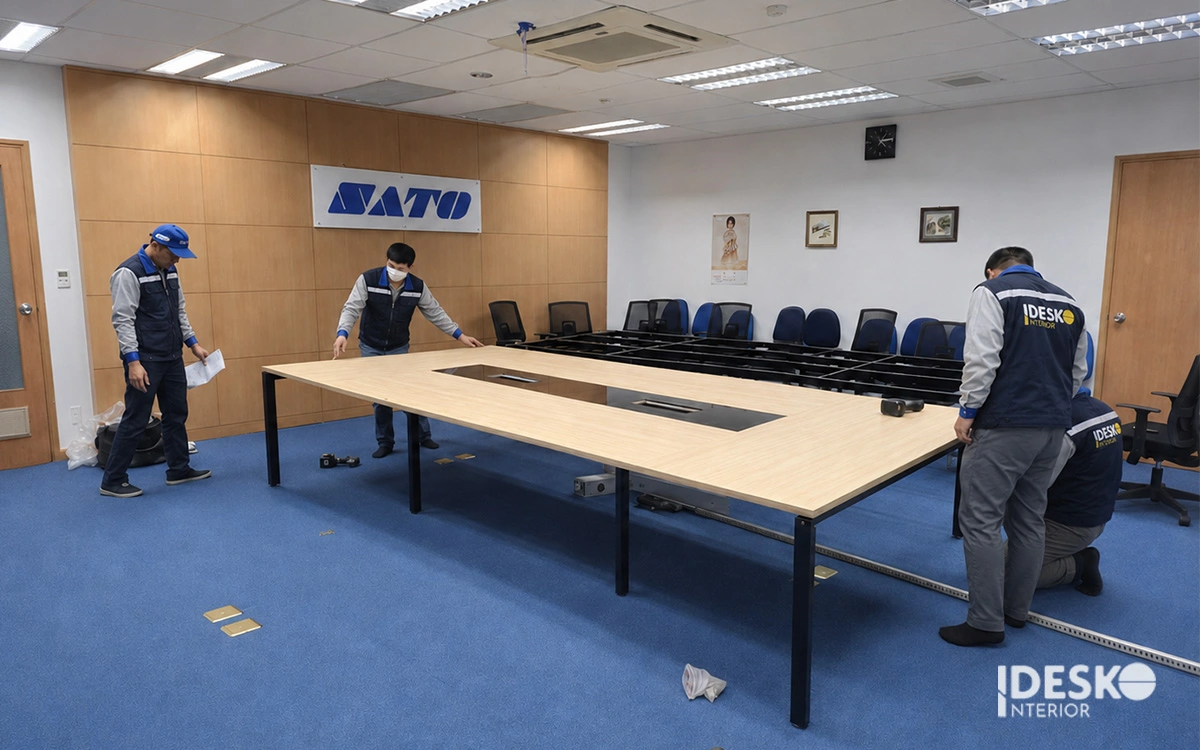 Thi công lắp đặt nội thất trong văn phòng nhà máy