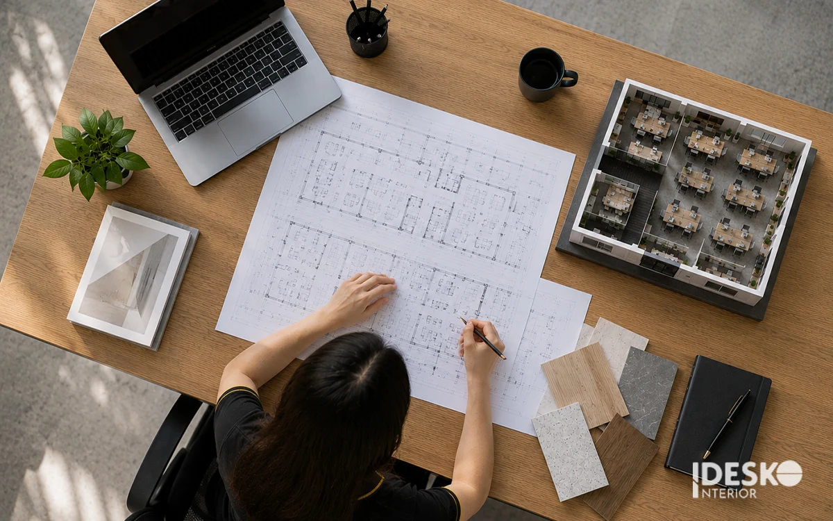 Layout văn phòng được phát triển theo cơ cấu nhân sự và mối liên hệ với khu sản xuất 